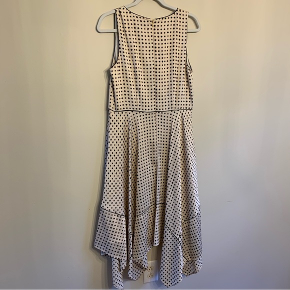 Donna Karan New York | Water Garden Polka Dot Tent Midi Dress Cream Black Blush - Picture 5 of 7